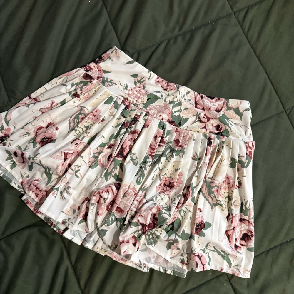 Laura Ashley Floral Skater Skirt - Pink and Green